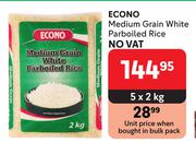 Econo Medium Grain White Parboiled Rice-5 x 2Kg