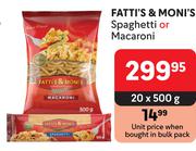 Fatti's & Moni's Spaghetti Or Macaroni-20 x 500g
