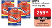 Econo Pilchards In Tomato Sauce-12 x 400g