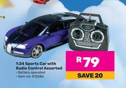 Adventures Wheels 1:24 Sports Car With Radio Control Assorted