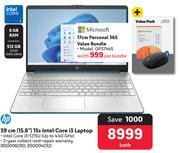 HP 15.6" (39cm) 15s Intel Core i3 Laptop