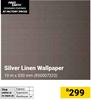 Silver Linen Wallpaper 10m x 530mm