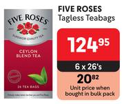 Five Roses Tagless Teabags-6 x 26's Pack