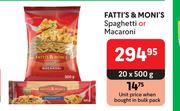 Fatti's & Moni's Spaghetti Or Macaroni-20 x 500g