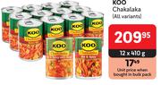 Koo Chakalaka (All Variants)-12 x 410g