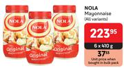 Nola Mayonnaise (All Variants)-6 x 410g