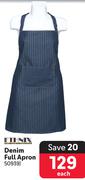 Ethnix Denim Full Apron-Each