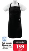 Bakers & Chefs Full Length Bib Apron-Each