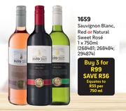 1659 Sauvignon Blanc Red Or Natural Sweet Rose-For 3 x 750ml