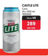 Castle Lite Cans-24 x 500ml Per Case
