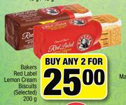 Bakers Red Label Lemon Cream Biscuits-2 x 200g