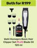 Wahl Homepro Basic Hair Clipper Set Plus Blade Oil 120ml-Both For 