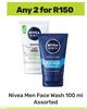 Nivea Men Face Wash Assorted-For Any 2 x 100ml