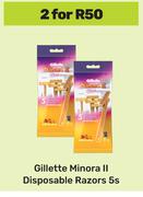 Gillette Minora II Disposable Razors-For 2 x 5s