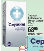 Cepacol Antibacterial Throat Gargle-200ml