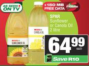 Spar Sunflower Or Canola Oil-2Ltr Each