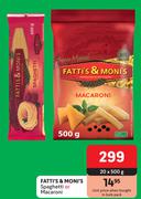 Fatti's & Moni's Spaghetti Or Macaroni-20 x 500g