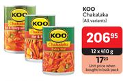Koo Chakalaka (All Variants)-12 x 410g