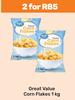 Great Value Corn Flakes-For 2 x 1Kg
