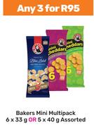 Bakers Mini Multipack 6 x 33g Or 5 x 40g Assorted-For Any 3
