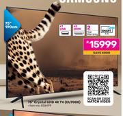 Samsung 75"(190cm) Cryststal UHD 4K TV CU7000