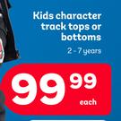 Kids Character Track Tops Or Bottoms (2-7 Years)-Each