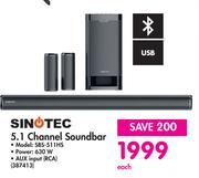 Sinotech 5.1 Channel Soundbar 387413-Each