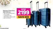 Mainstays 3 Piece Blue ABS Travel Set