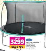 Bounceking 12 ft (3.6m) Trampoline With Steel Ring
