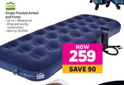Campmaster Single Flocked Airbed & Pump