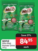 Nestle Milo Malt Powder Drink-750g Each