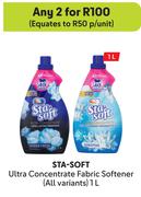 Sta Soft Ultra Concentrate Fabrc Softener (All Variants)-For 2 x 1L