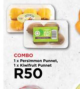 1 x Persimmon Punnet,1 x Kiwifruit Punnet-Combo