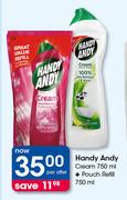 Handy Andy Cream 750ml + Pouch Refill 750ml-Per Offer