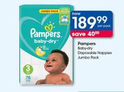 Pampers Baby Dry Disposable Nappies Jumbo Pack-Per Pack