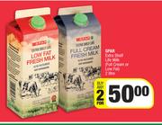 Spar Extra Shelf Life Milk (Full Cream Or Low Fat)-For Any 2 x 2Ltr