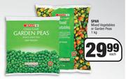 Spar Mixed Vegetables Or Garden Peas-1kg Each 