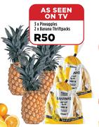 3 x Pineapples & 2 x Banana Thriftpacks-For All