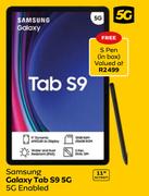 Samsung Galaxy 11" Tab S9 5G Enabled-On Mobile Internet Platinum