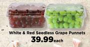 White & Red Seedless Grape Punnets-Each