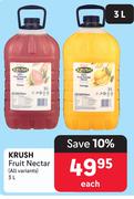 Krush Fruit Nectar (All Variants)-3ltr Each