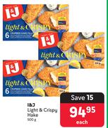 I & J Light & Crispy Hake-500g Each