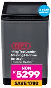 Defy 14KG Top Loader Washing Machine (DTL160)