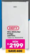 Defy 90L White Bar Fridge (DBF90W)