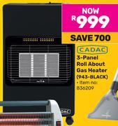 CADAC 3 panel Roll About Gas Heater (943-Black)
