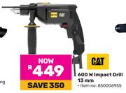 CAT 600W Impact Drill 13mm
