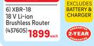 Ryobi 18V Li-Ion Brushless Router XBR-18