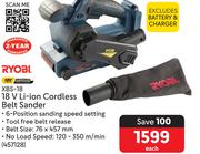 Ryobi 18V Li-Ion Cordless Belt Sander XBS-18
