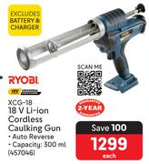 Ryobi 18V Li-Ion Cordless Caulking Gun XCG-18