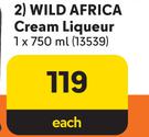Wild Africa Cream Liqueur-750ml Each